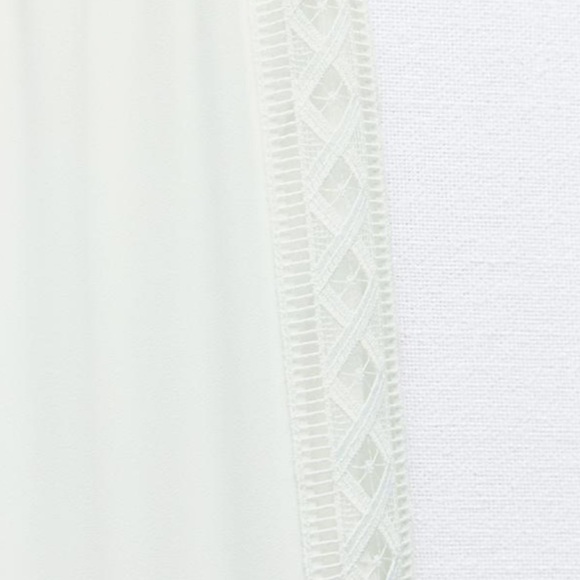 ZARA WOMAN SIDE STRIPE WIDE LEG PANT SIZE LARGE ECUR NEW WITH TAGS - Picture 2 of 11